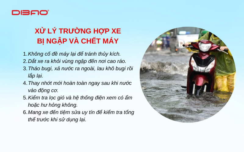 cách xử lý xe máy bị ngập nước